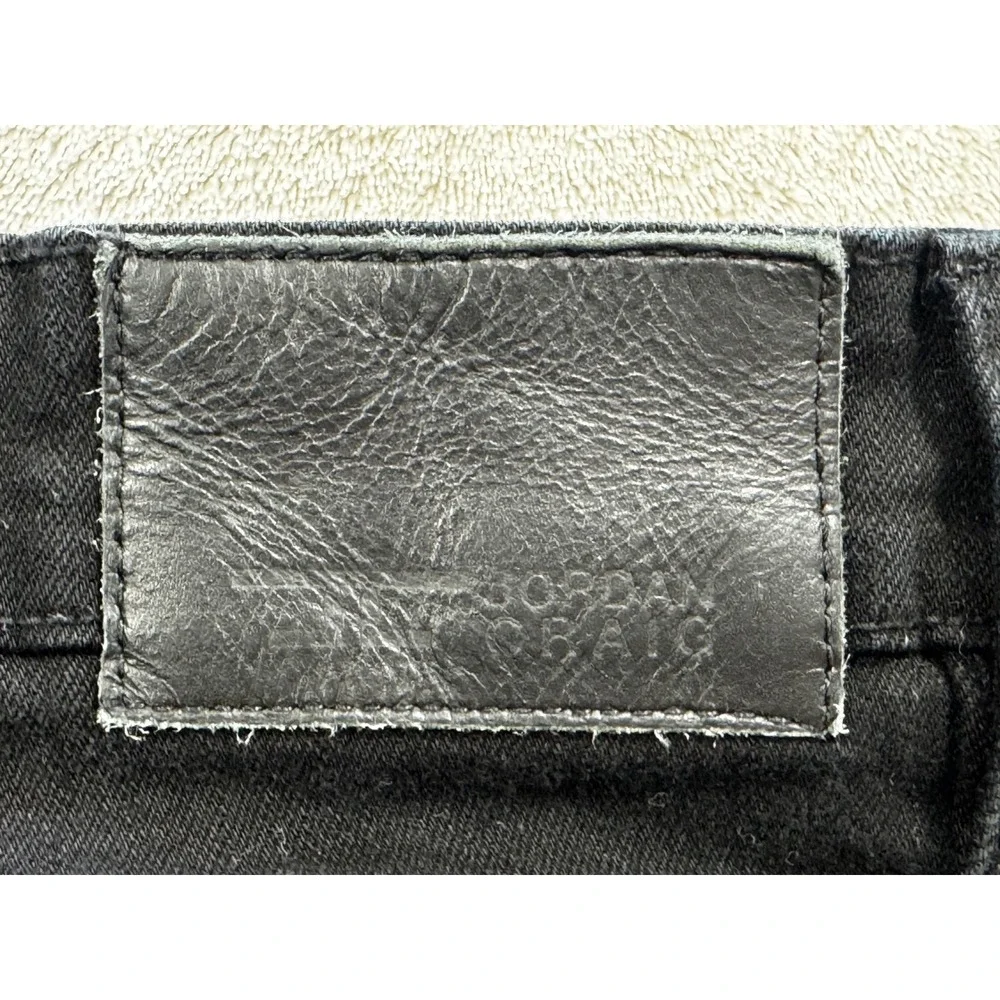 Jordan Craig Mens Sean Slim Fit Distressed Black Denim Jeans 34x34 Meas: 35x33.5